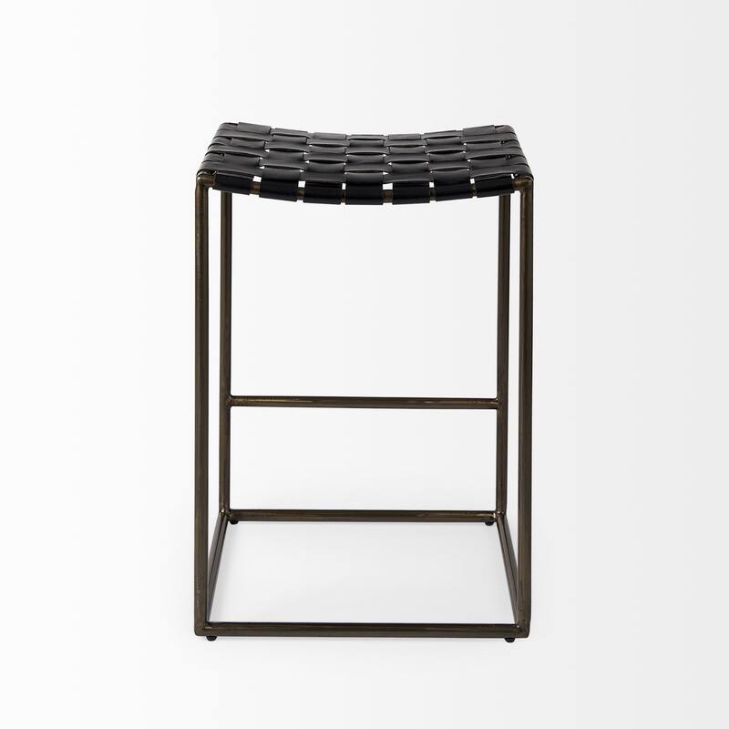 Modern Space-Saving Bar Chair Backless Design with Metal Legs and Footrest for Kitchen Dining
