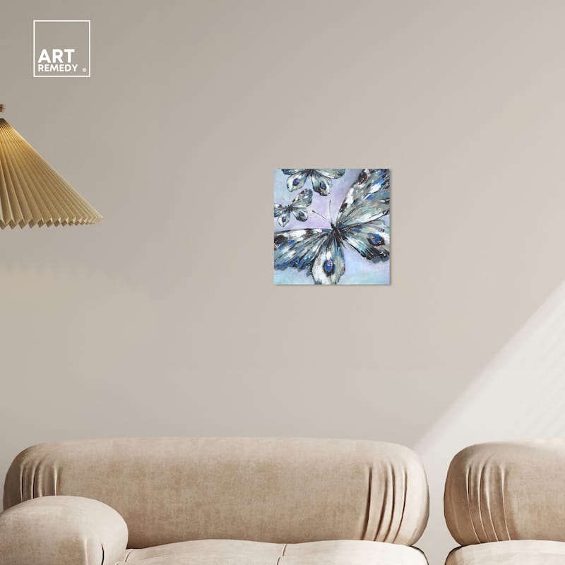 Art Remedy Butterfly Trio Gallery Wrapped Butterfly 1 Piece Canvas Wall Art