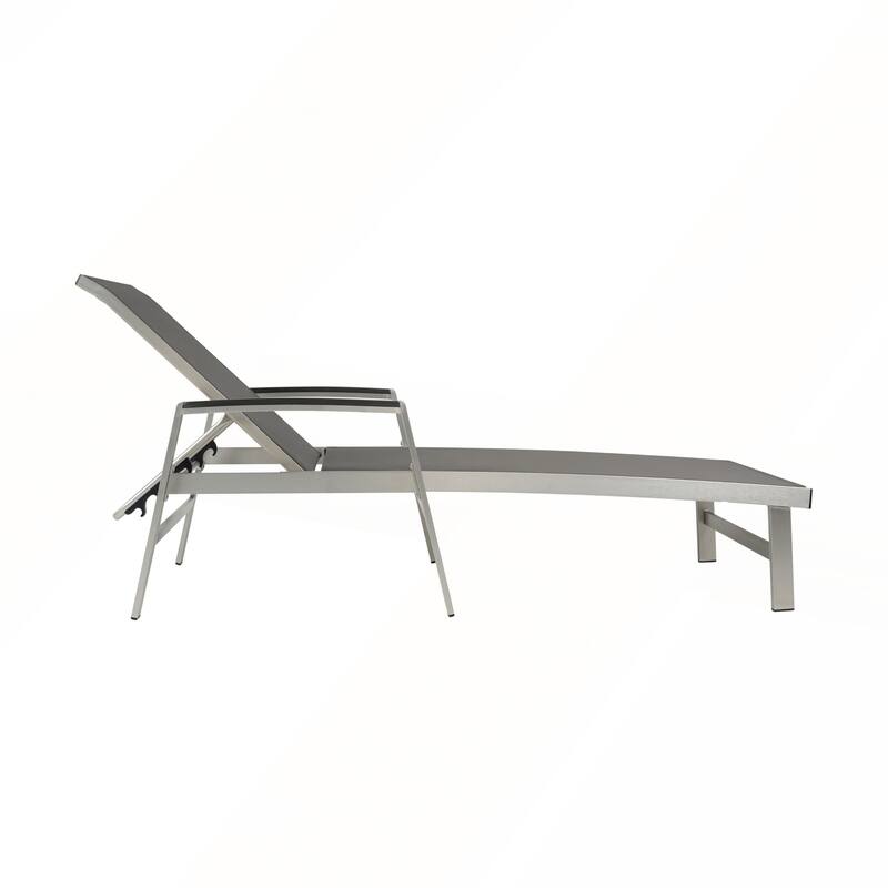 Aluminum Frame Adjustable Mesh Chaise Lounges Set
