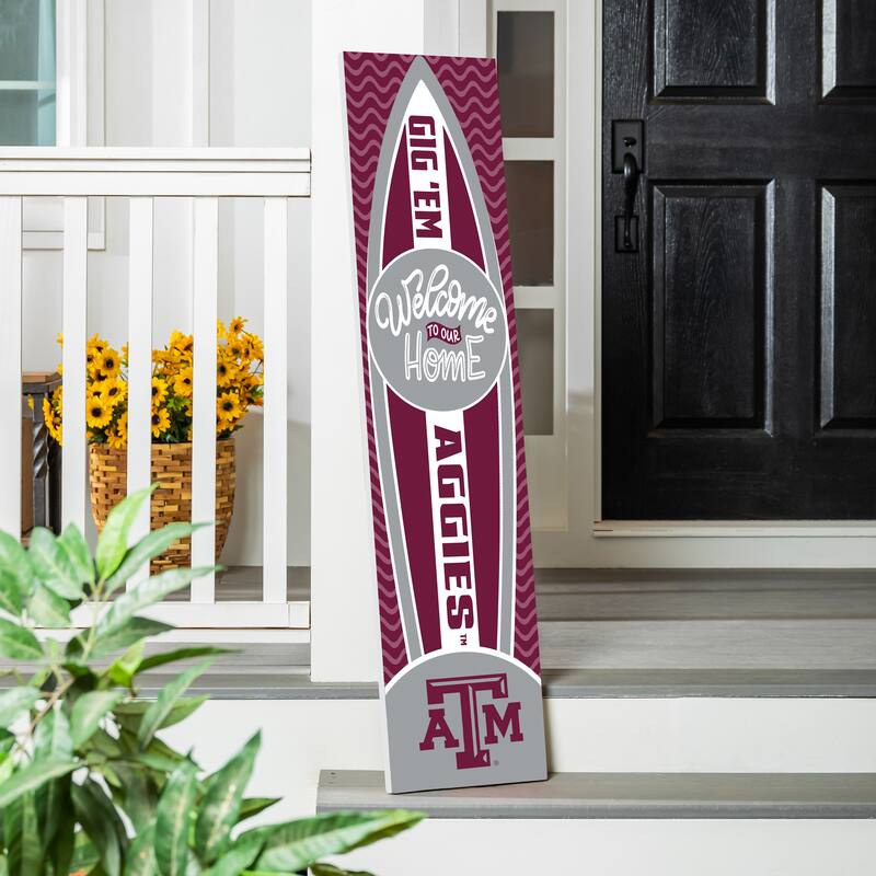 47" Porch Leaner Welcome Wall Sign, Texas A&M - Silver