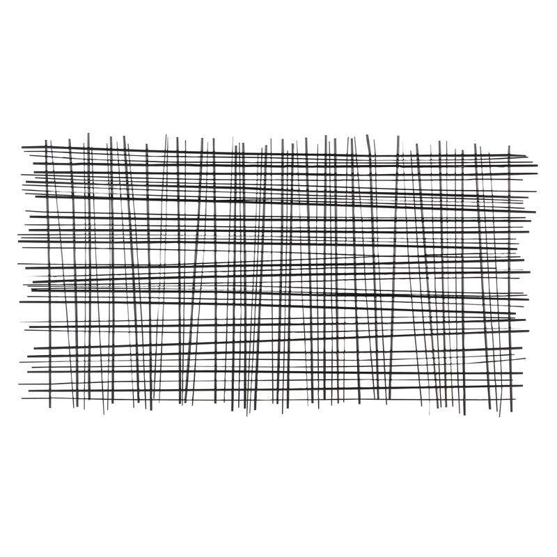 Metal Geometric Overlapping Lines Cross Hatch Home Wall Decor - Black - Roche River Decor - Black