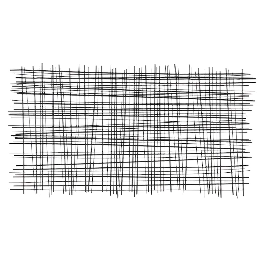 Metal Geometric Overlapping Lines Cross Hatch Home Wall Decor - Black - Roche River Decor