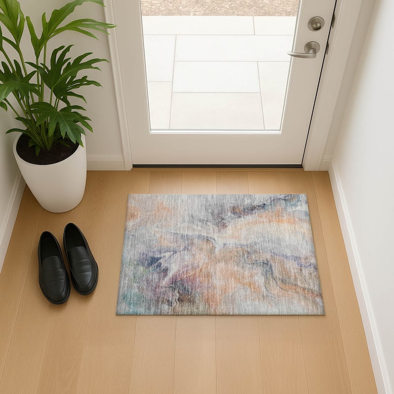 Premium Washable Super Soft Abstract Modern Mayfield Rug - Linen - 1'8" x 2'6"
