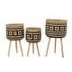 preview thumbnail 27 of 27, Bamboo Bohemian Planter ( Set of 3) - S/3 26", 23", 20"H