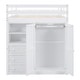 preview thumbnail 23 of 28, Full Size Loft Bed with Built-in Wardrobe, Desk, Shelves, Drawers, and Safety Guardrails, Space-Saving, Durable Design, Grey