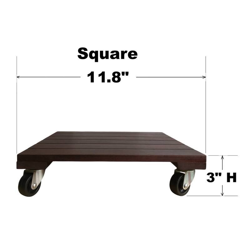 DreamPatio Acacia Plant Caddy (Pack of 2)