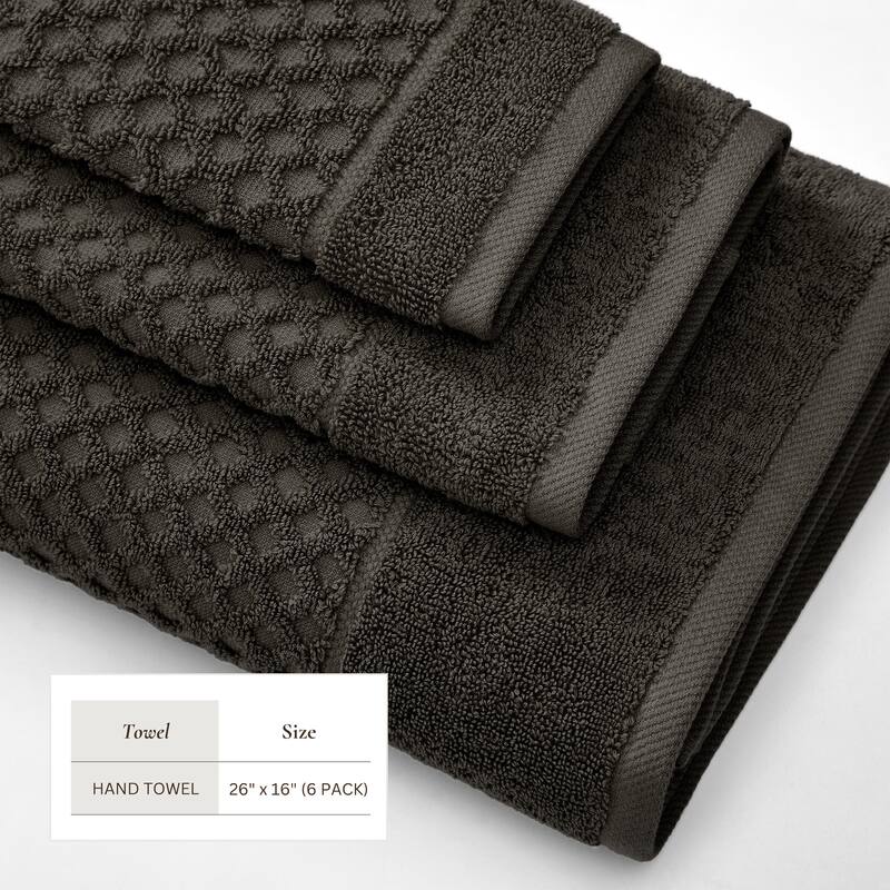 Linery & Co. Cotton Diamond Waffle Texture Bath Towels