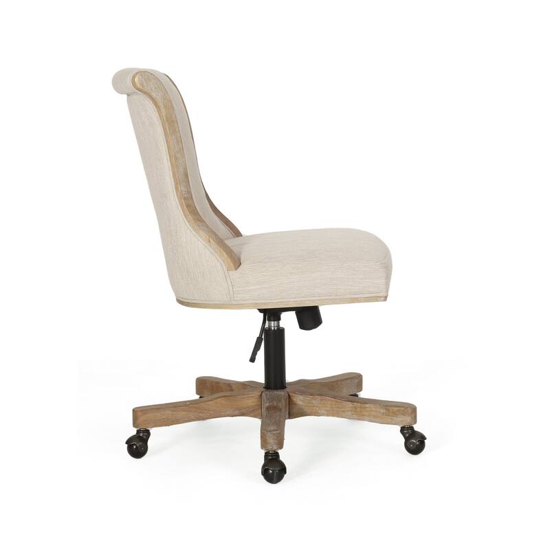 Coulee Upholstered Roll Back Swivel Office Chair by Christopher Knight Home - 24.75" L x 27.75" W x 35.50-40.00" H