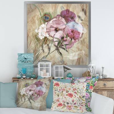 Designart "Iris Bouquet Floral Design" Traditional Framed Art Print