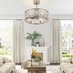 preview thumbnail 1 of 13, 20-In Nickel Caged Ceiling Fan with Light Remote(5-Blade) Satin Nickel