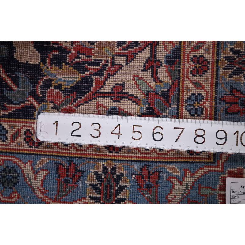 Kashan Vintage Persian Runner Rug Handmade Wool Carpet - 3'3" x 9'10"