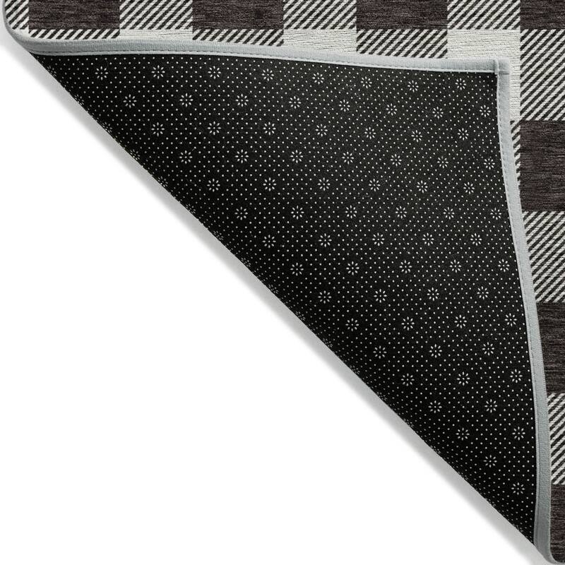 HomeRoots Plaid Transitional Rectangle Outdoor Rug