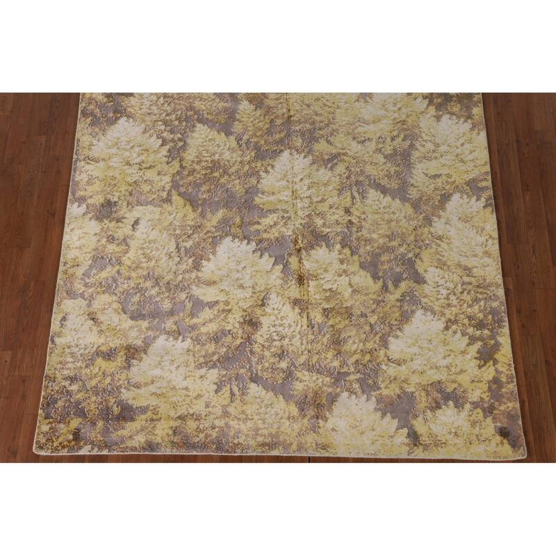 Multi-Color Abstract Oriental Area Rug Hand-Knotted Wool Carpet - 6'0" x 9'0"