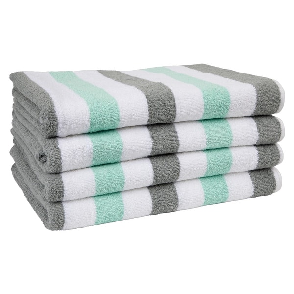 slide 2 of 34, Arkwright Cabo Cabana 4-Piece Oversized Striped Beach Towel Set - 30x70 Grey/Green