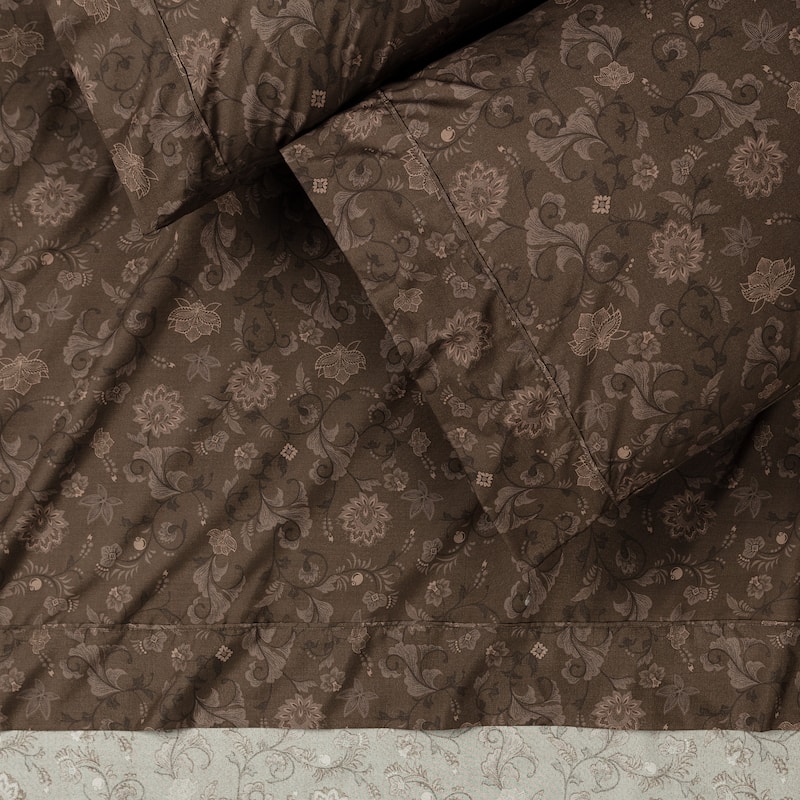 Chanasya Elegant Floral Print Ultra Soft Microfiber Sheet Set