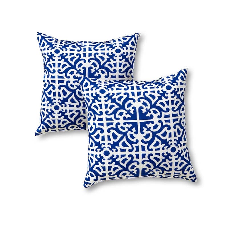 Indigo Outdoor 17-inch Accent Pillow (Set of 2) by Greendale Home Fashions