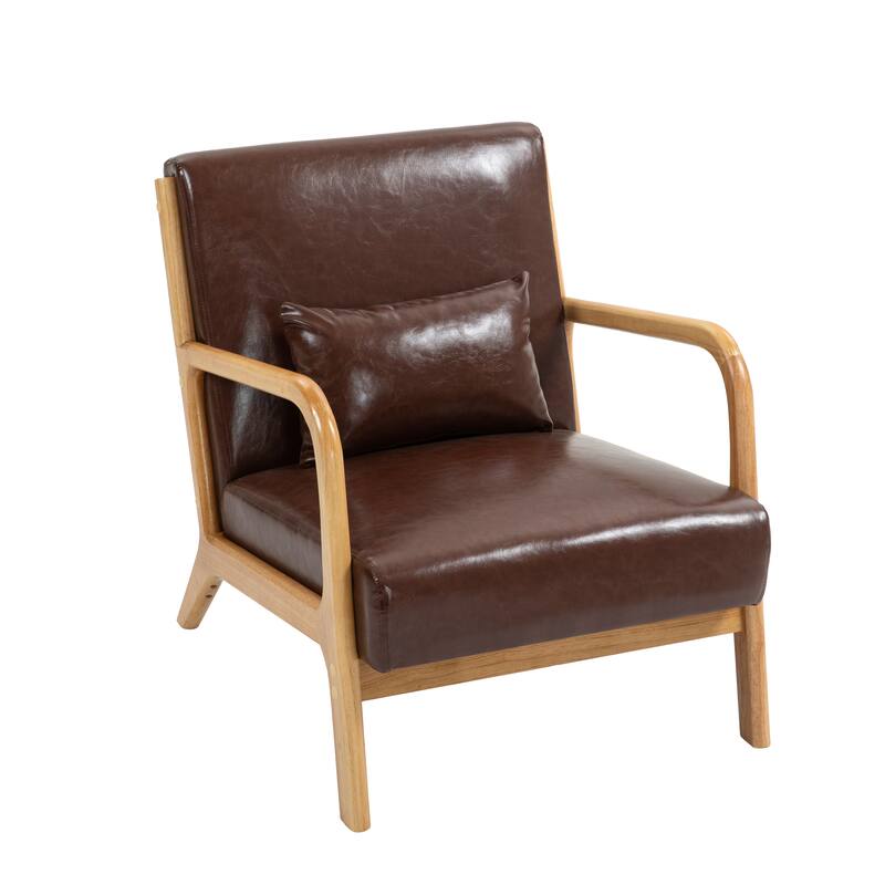 2 Set Mid Century ModernUpholstered Accent Chairs Armchair with Pillow