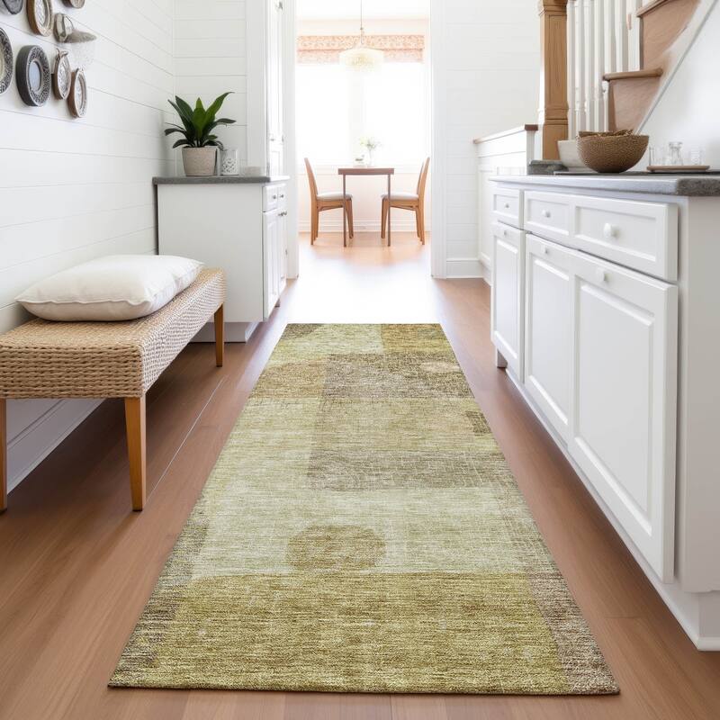 Premium Washable Super Soft Modern Retro Mayfield Rug - Beige - 2'3" x 7'6"