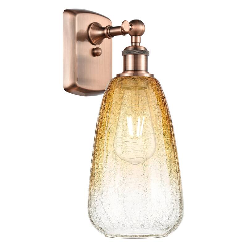 Innovations Lighting 516-1W-14-6 Brookhaven Almond Sconce Brookhaven - Antique Copper / Amber