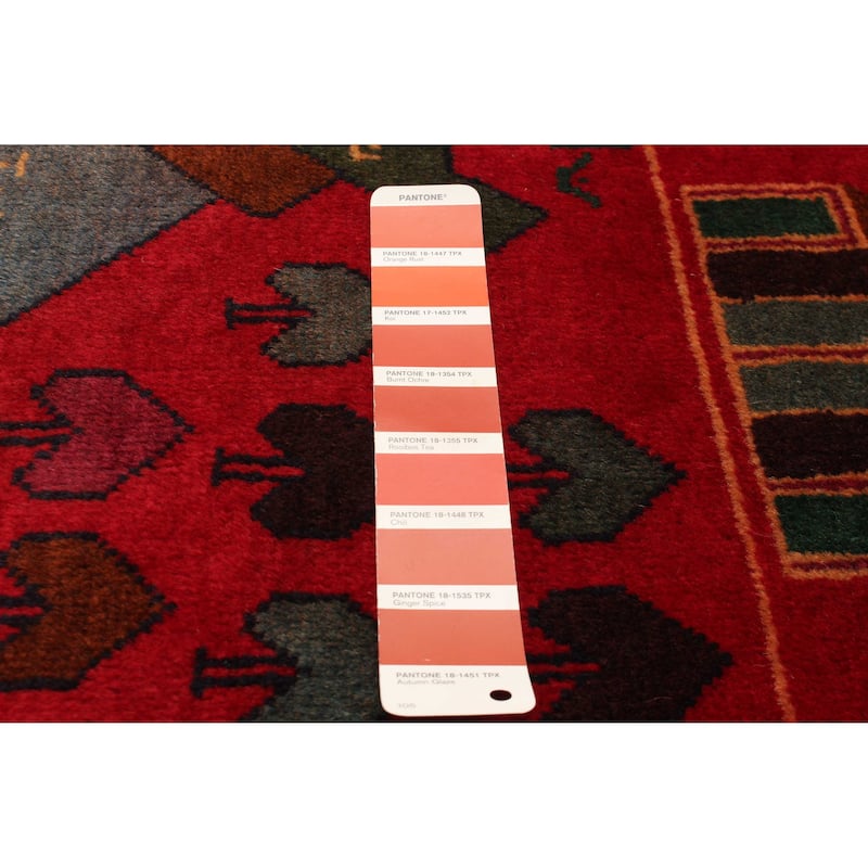 ECARPETGALLERY Hand-knotted Teimani Red Wool Rug - 3'7 x 6'6