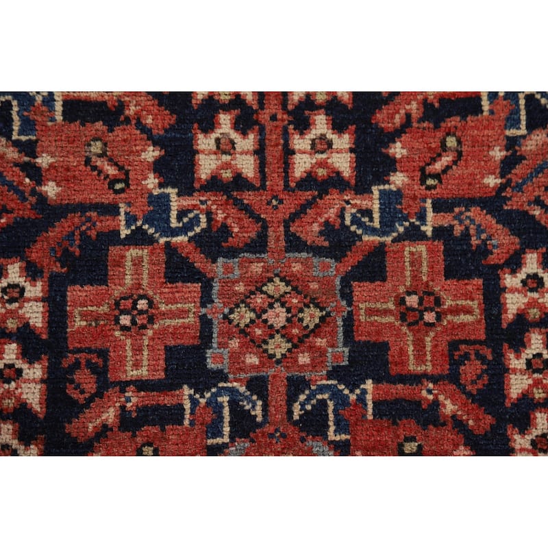 Geometric Malayer Vintage Persian Runner Rug Handmade Wool Carpet - 3'6" x 10'2"