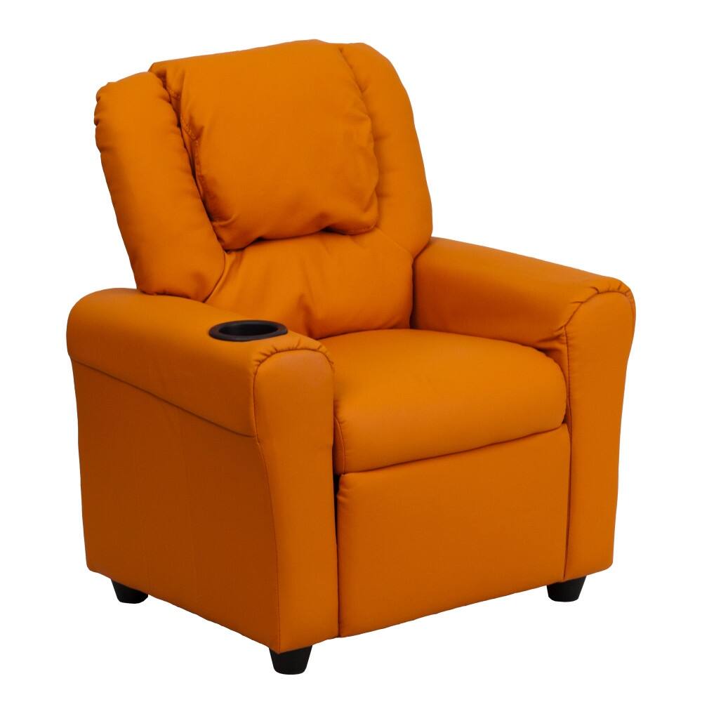 Contemporary Kids Recliner with Cup Holder and Headrest - 24"W x 21.5" - 36.5"D x 27"H