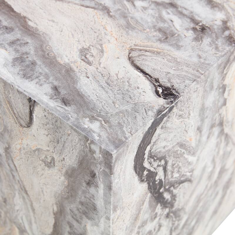 GDFStudio Thalassine Wood Coffee Table with Sleek Marble-Textured