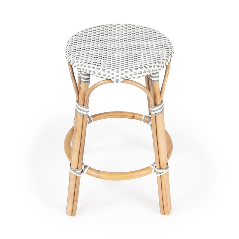Tobias 24" Rattan Round Counter Stool