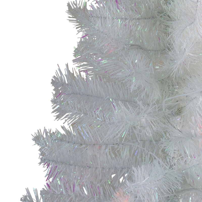 4' Slim White Tinsel Artificial Christmas Tree - Unlit - 4 Foot