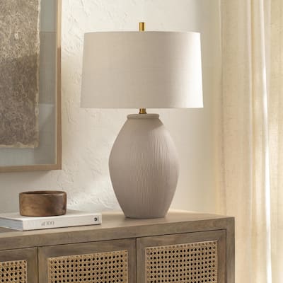 Alonso Global Taupe Accent Table Lamp