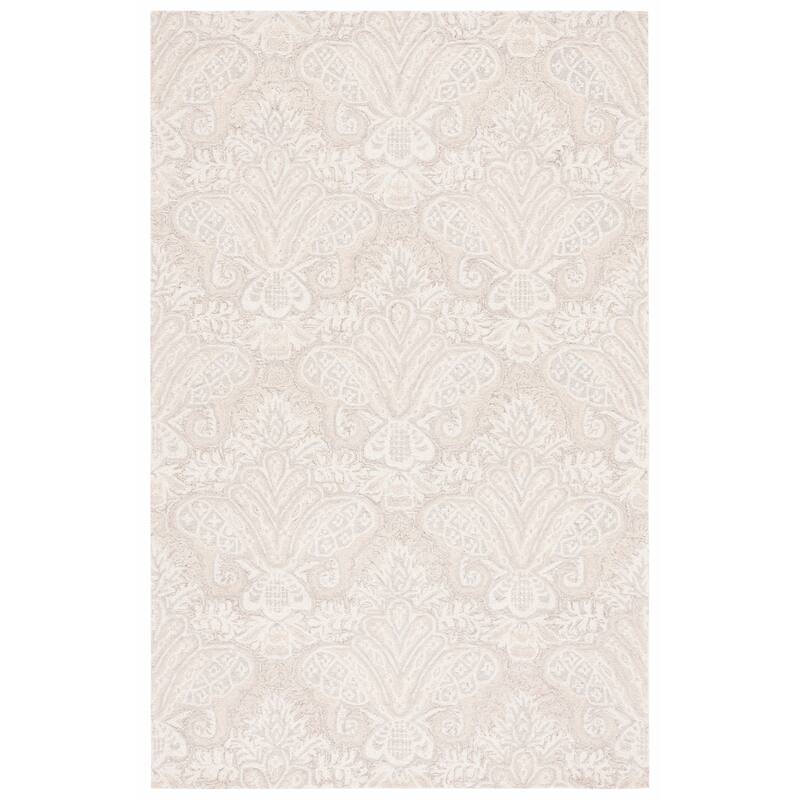 SAFAVIEH Handmade Micro-Loop Doinita Modern Wool Rug - 8' Square - Beige
