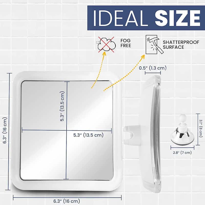 Fogless Shower Mirror for Shaving with Upgraded Suction, Anti Fog