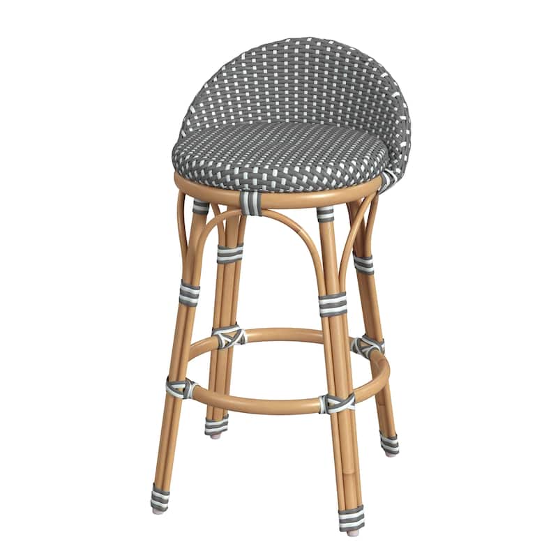 Inez 24 in. Seat Height Rattan Low Back Counter Stool