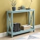 preview thumbnail 1 of 6, Convenience Concepts Oxford Console Table with Shelf Shelf/Includes Hardware - Sea Foam Blue - MDF - X-Cross