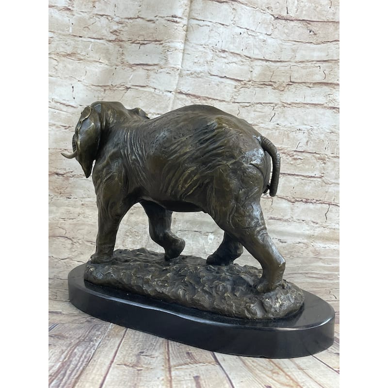 Cast Bronze Marble Sculpture Imitative Elephant Safari Statue Art Figure Figurine Animal