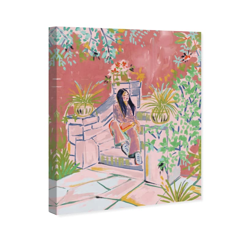 Wynwood Studio Fashion and Glam Ready for Coffee Break Pink and Modern & Contemporary Wall Art Canvas Print
