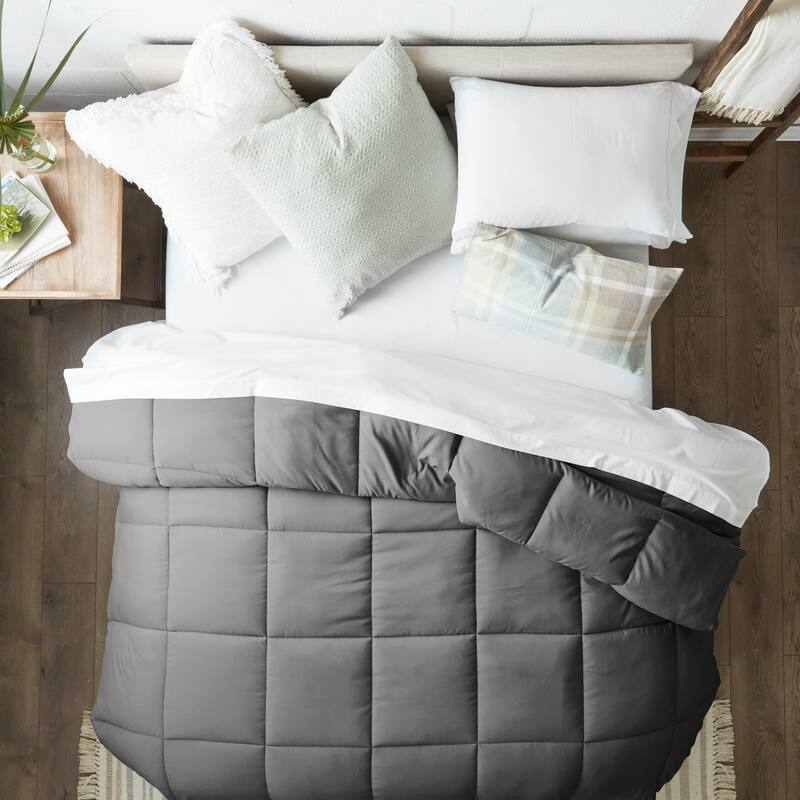 Luxury All-season Down Alternative Comforter - Full - Queen - Grey