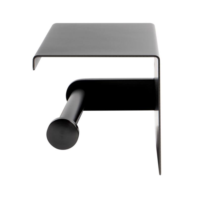 ALFI brand ABTPP66-BB Brushed Black PVD Stainless Steel Toilet Paper Holder with Shelf