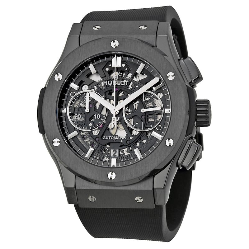 Hublot Classic Fusion Aerofusion Chronograph Automatic Black Magic Skeleton Dial Men's Watch
