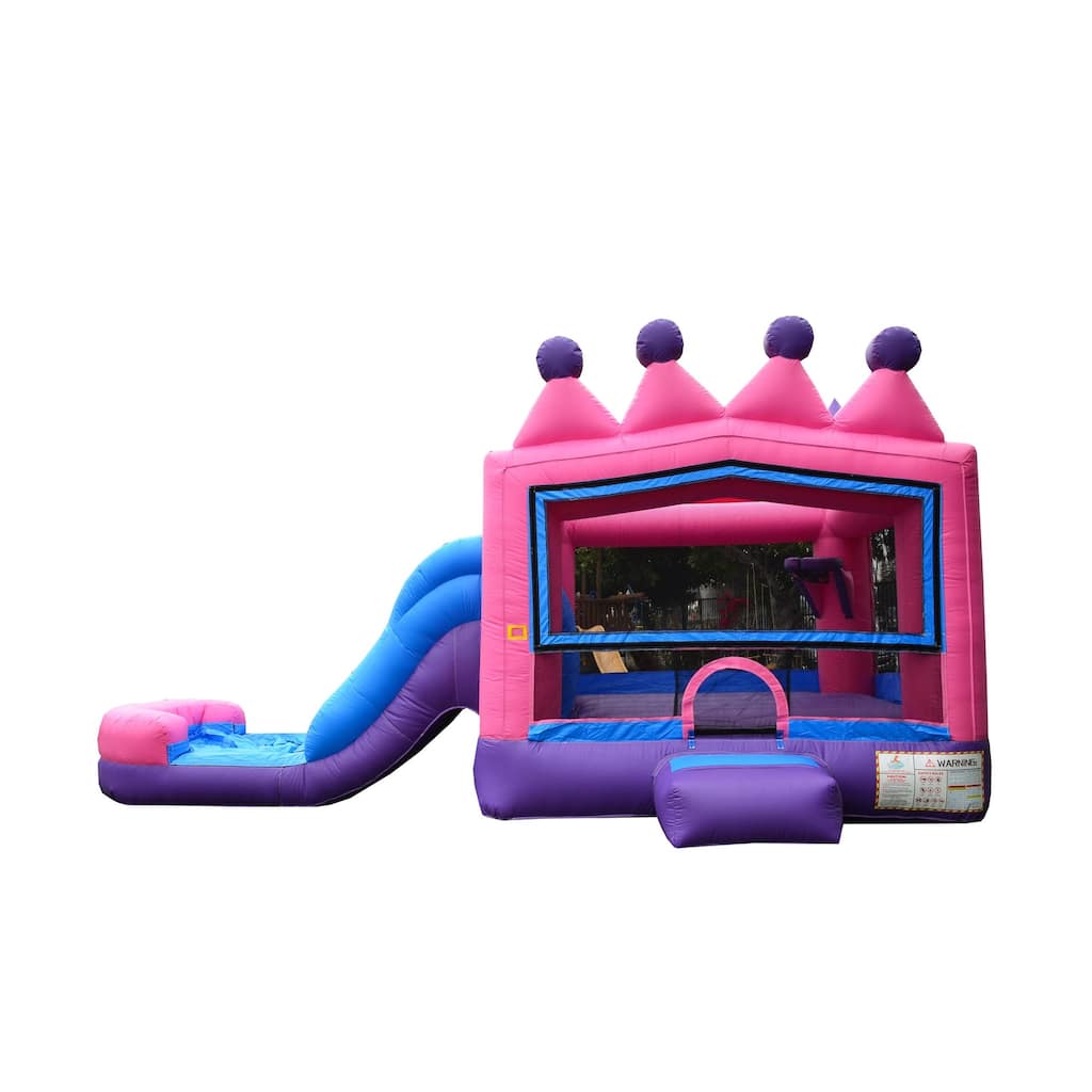 Jump Orange Tiara Athletic 5 in 1 Inflatable Bounce House & Slide Combo, Commercial & Rental Grade, 100% PVC Vinyl