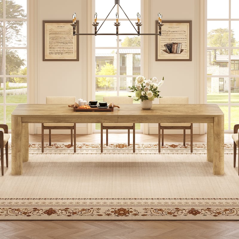 78.7-Inch Long Dining Table for 6-8, Farmhouse & Rounded Edges