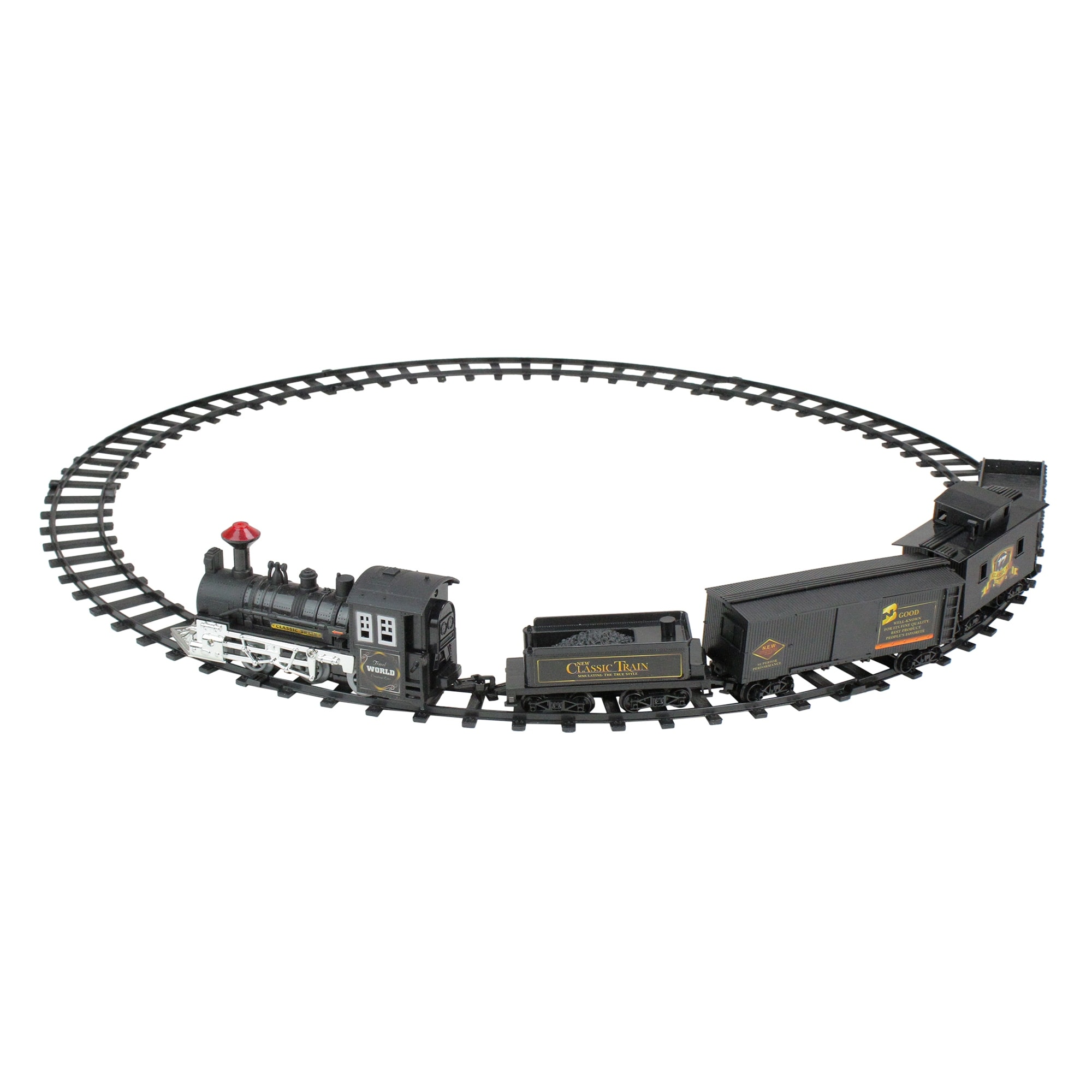 15-Piece Pre-Lit Gray Battery Operated and Animated Classic Train Set with Sound 8.75"