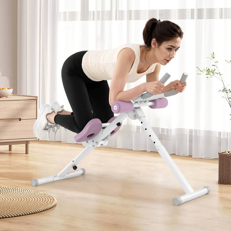 Goplus Adjustable Abdominal Trainer with Elbow Support Knee Protection