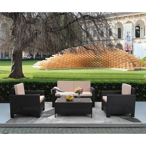 Homall 4 pieces deals outdoor patio furniture