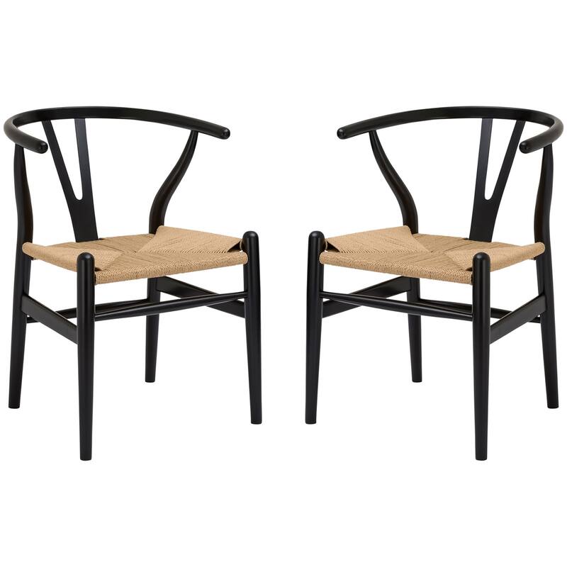 Poly and Bark Weave Chairs (Set of 2) - Black