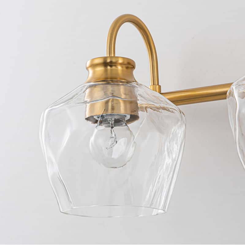 Modern 3/4-lights Bathroom Dimmable Vanity Lights Wall Sconces with Glass Shade
