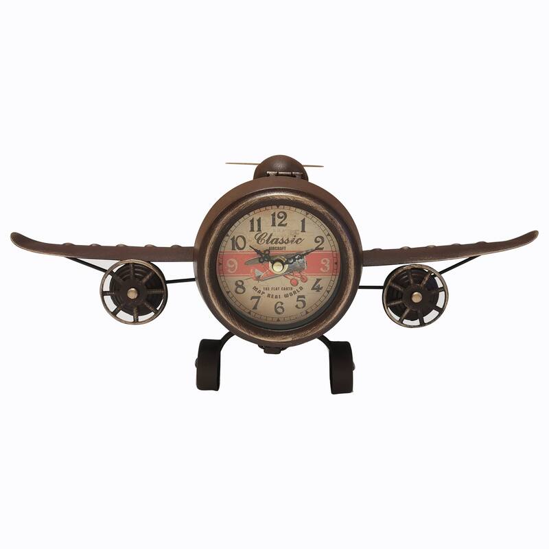 Rustic Vintage Airplace Table Clock - 17*10*8 - 17*10*8