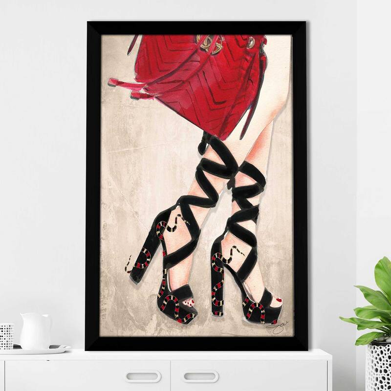 "Red Snake with Heels" by Jodi Print on Acrylic