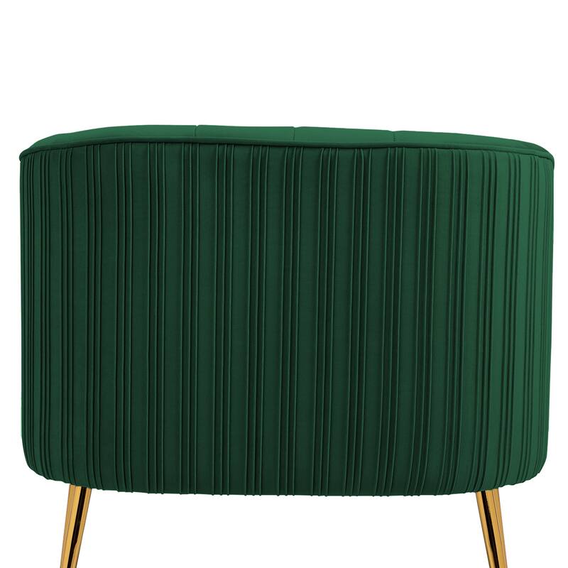 Velvet Shell Shaped Chair with Gold Tone Legs