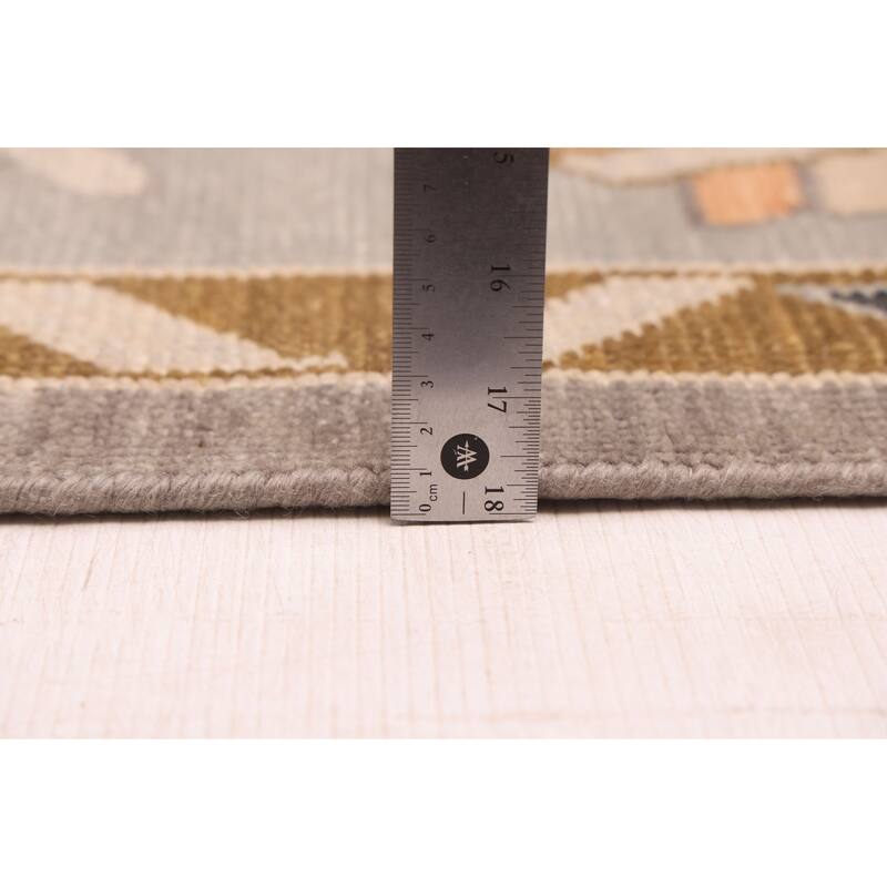 ECARPETGALLERY Hand-knotted Modern Oushak Dark Grey Wool Rug - 8'11 x 11'10